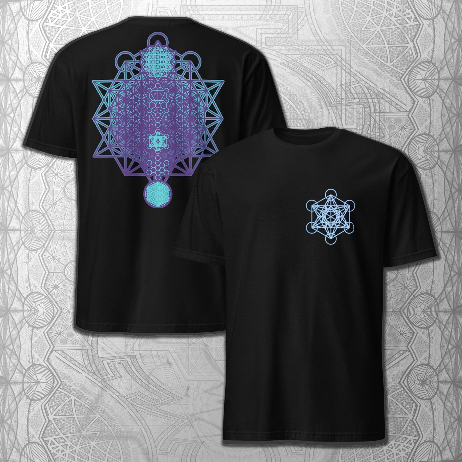 Metatron Sacred Geometry T-Shirt | Festival Psychedelic Clothing 2XL