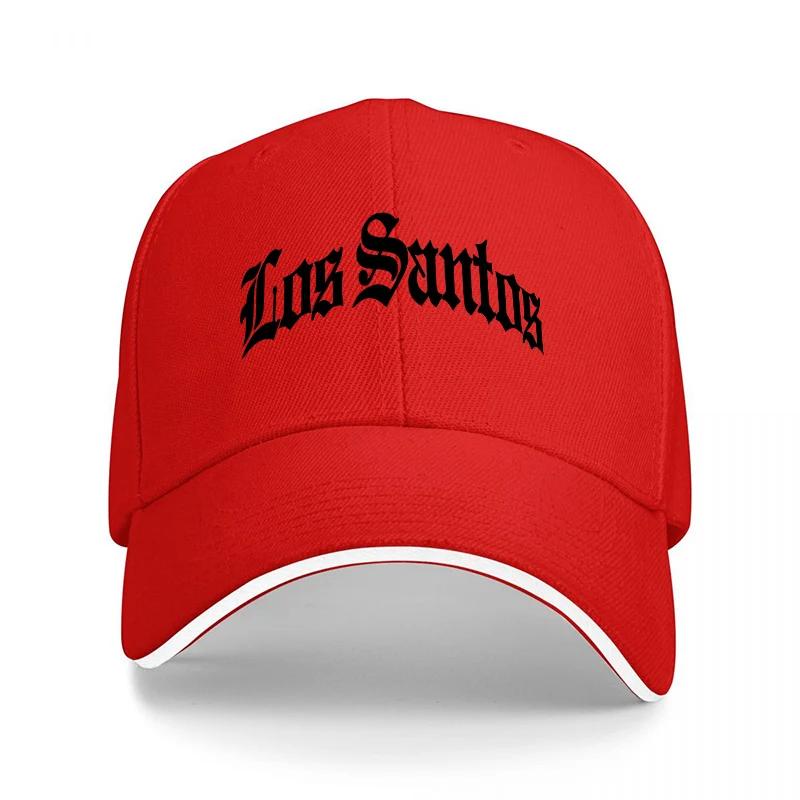 Los Santos Black Baseball Cap Classic Street Style Embroidered Logo Adjustable Snapback Hat for Urban Fashion Enthusiasts