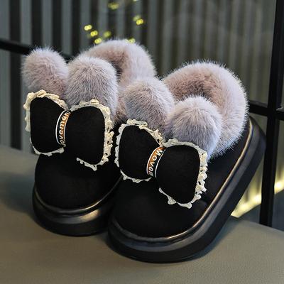 Children's Cotton Slippers Girls 2025 Winter New Velvet Thermal Cotton Shoes Girls Cotton Baby Cotton Mop