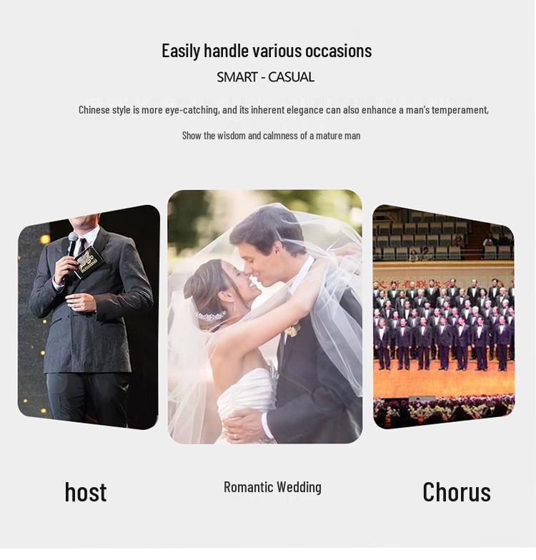 Men's Sequin Tuxedo Suit Set for Performances & Choir Stage