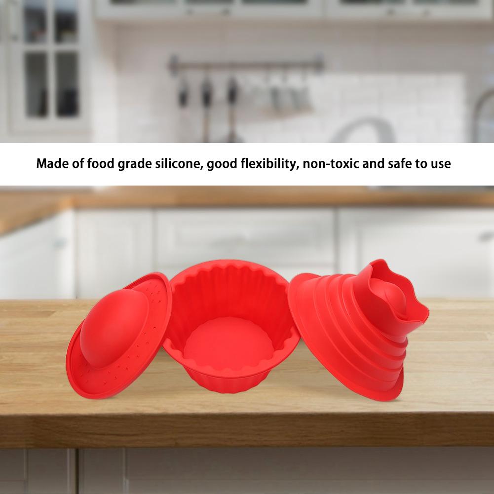 3Pcs/set Food Grade Silicone Cake Molds Ice Cream Bread Mousse Mould Baking Tool Red