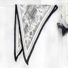 Silk Wool Triangle Scarf - Classic Black & White Versatile Shawl for Women
