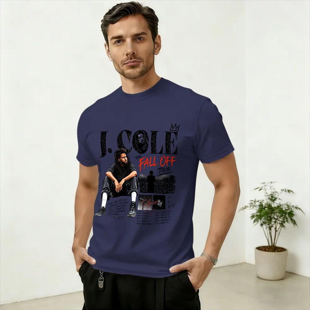 Oversized T Shirt Summer J Cole The Fall Off Tour 2026 TShirts Cotton Tee Shirt for Adult Y2K Classic Loose Short Sleeve Tops