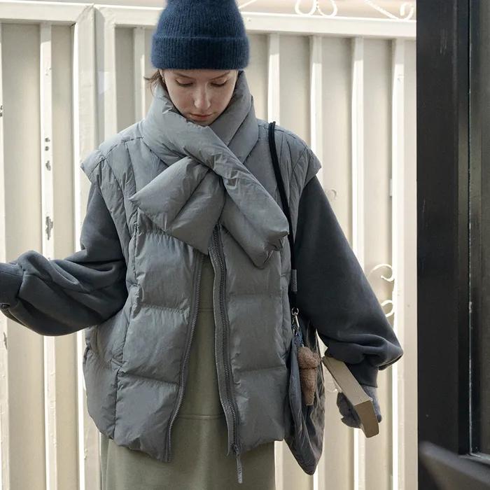 The Cap Lightweight Pastel Padded Muffler C3 Gray