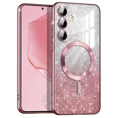 Třpytivý kryt pro Samsung Galaxy S24FE S23FE S21FE S20FE S25 S24 S23 S22 S21 S20 Plus FE Pouzdro Note20 Ultra Plat Bezdrátové MagSafe
