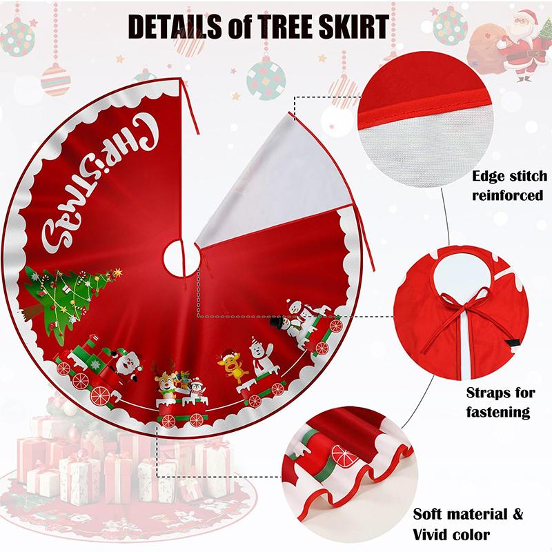 1pc Cloth Christmas Tree Skirt Festive Decoration for Xmas Party Holiday Home Garden Decor Perfect for Seasonal Celebrations