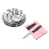 12pcs Tableware Set Barbecue Large and Small Bowls Camping Deep and Shallow Plate with Fruit Knife
