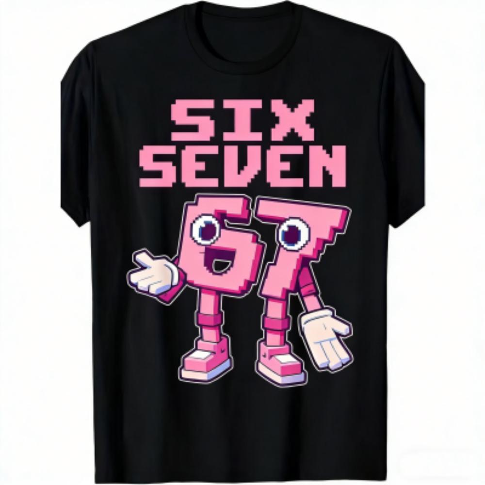 Summer Fashion Fun Cartoon 67 Print Kids T-Shirts Summer Street Short-Sleeve Outdoor Casual Tops for Boy and Girl's Tees Top