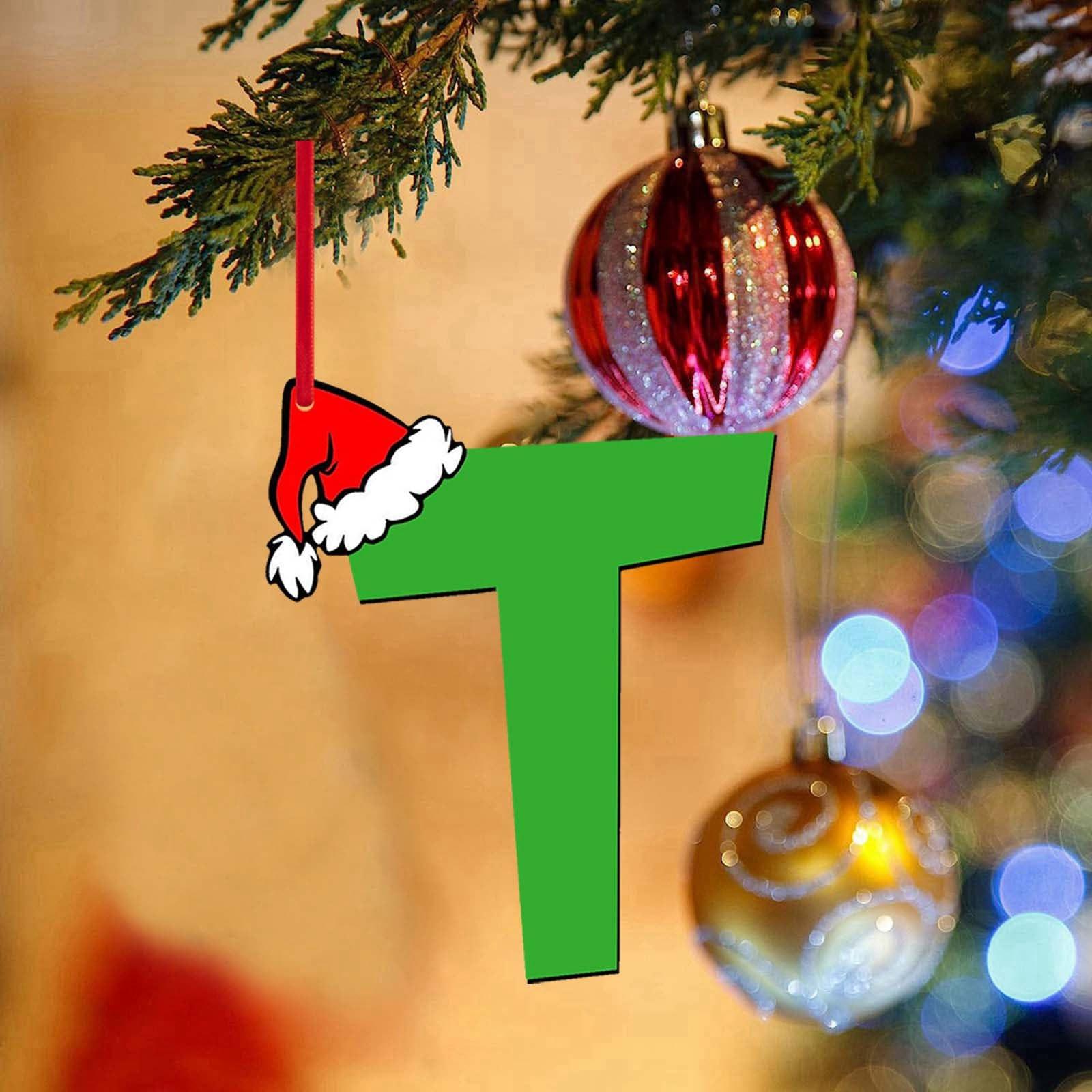 

Рождественские акриловые буквы, акриловые плоские подвесные украшения для рождественской елки, двусторонняя подвеска с принтом для дерева/автомобиля/рюкзаков 2D Flat One Size