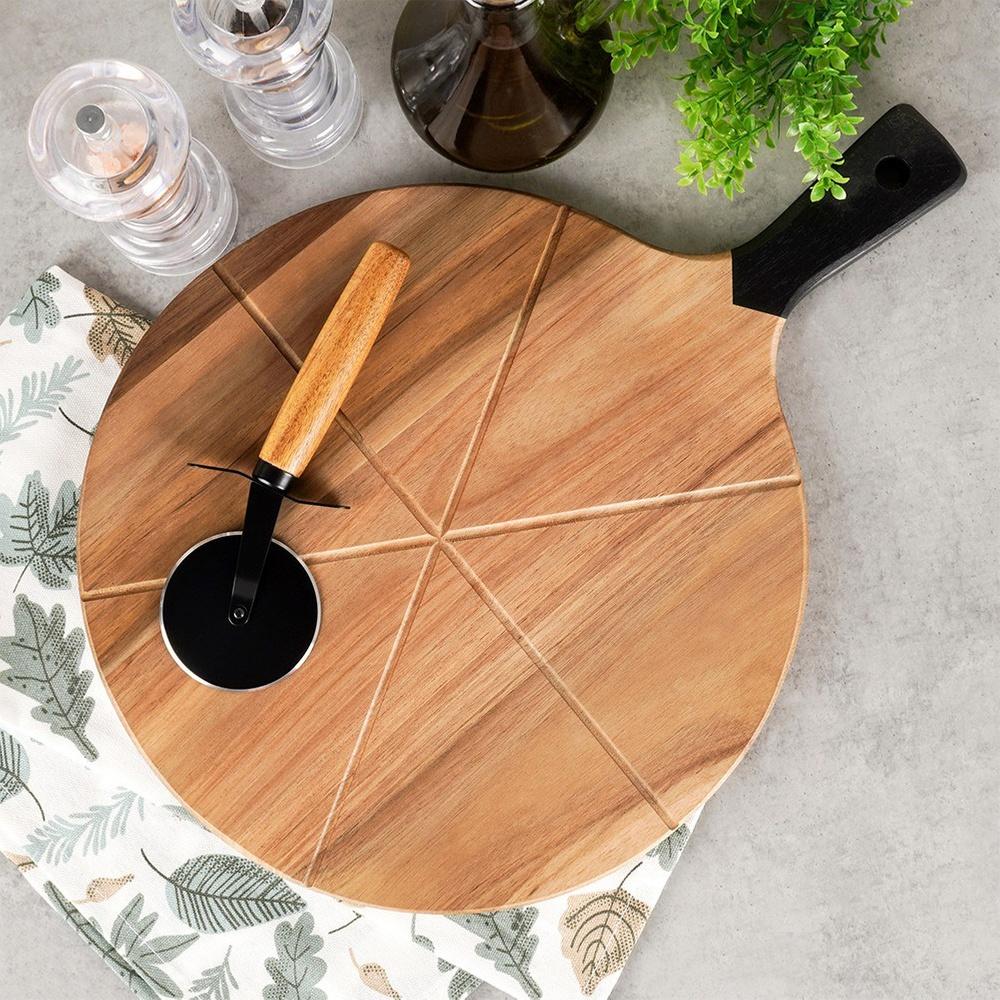 Deska Do Pizzy Krojenia Serwowania Podawania Nóż Nożyk Radełko Do Krojenia