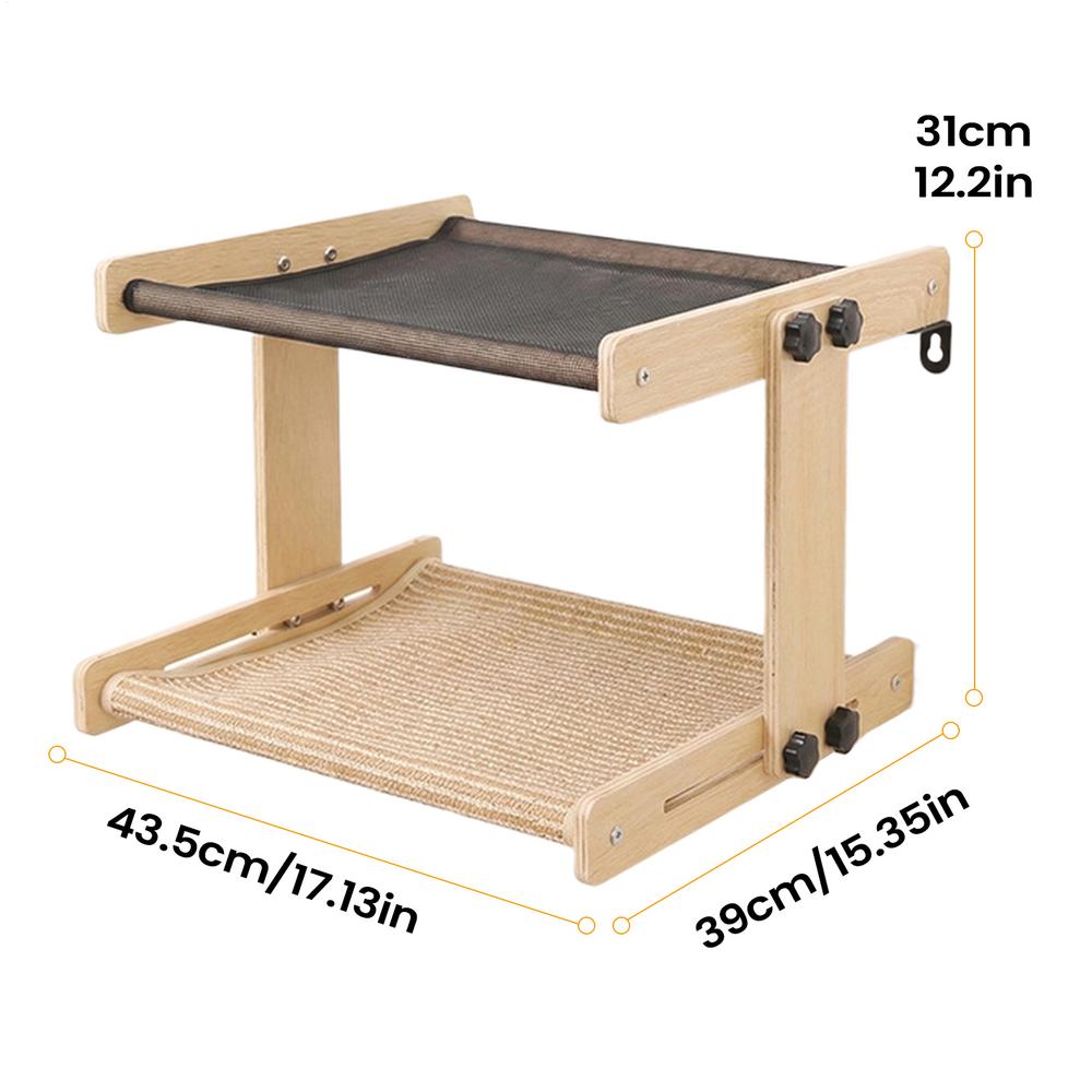 Cat Bed Perch Floating Wooden Pet Sleeping Hammock Floating Cat Perch For Home Farmhouse Apartment Bedroom Balcony Study Bedside