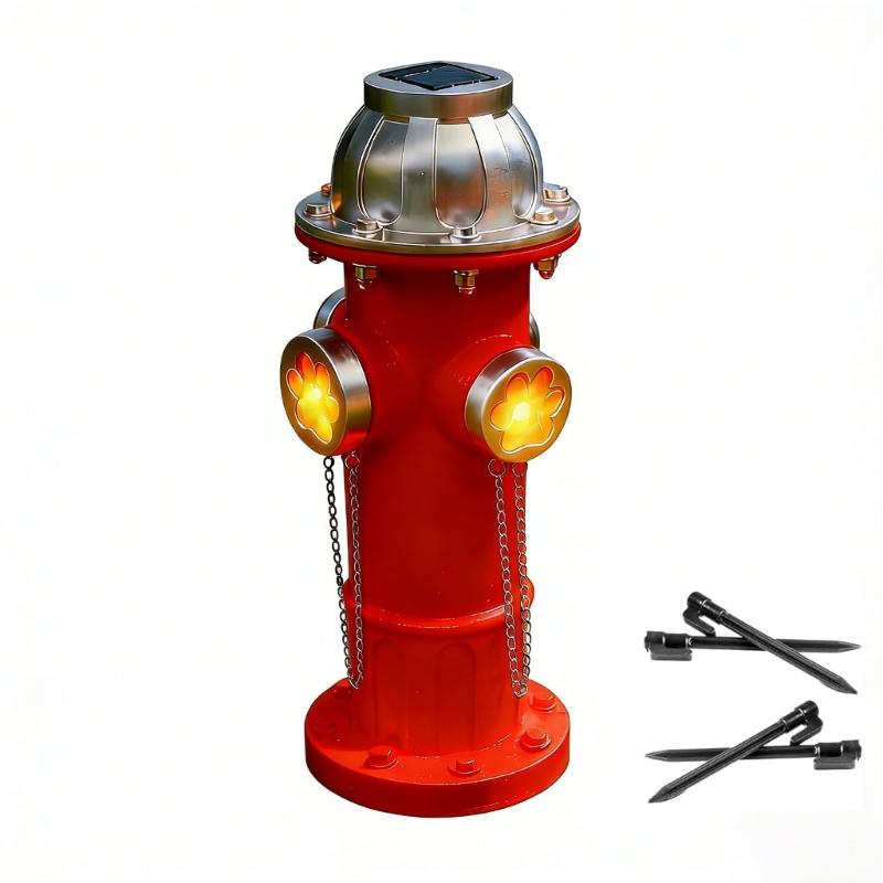 

Traditional Colored Fire Hydrant Urination measure Solar LED Lighted Garden Decoration For dense And Medium Sized Canines 1
