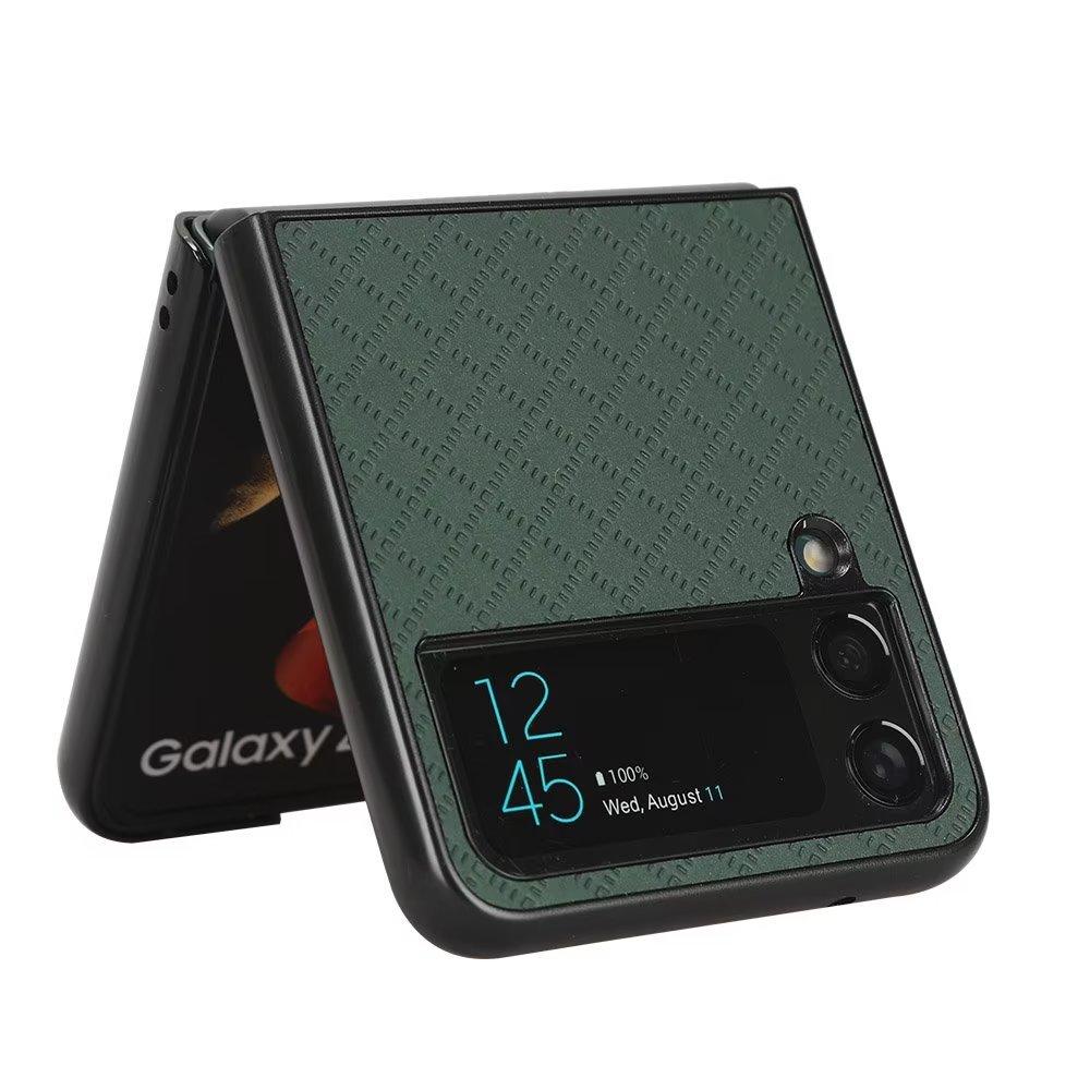 Suitable for Samsung Z Flip4 Mobile Phone Case Z FOLD4 Small Checkered Leather Pattern Case, Folding Mobile Phone Case W20 5G