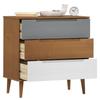 VidaXL Commode MOLDE Brown 80x40x80 Cm Solid Pine Wood 350504