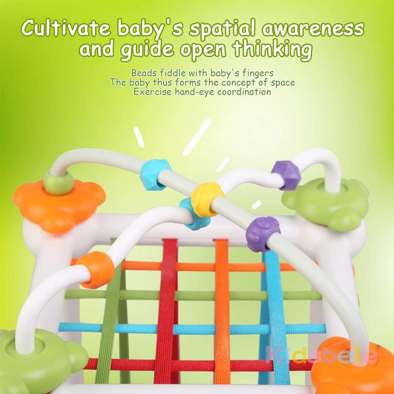 Baby Montessori Shape Sorting Cube Toy Soft Silicone Sensory Blocks for Fine Motor Skills  Early Learning Educational Toy