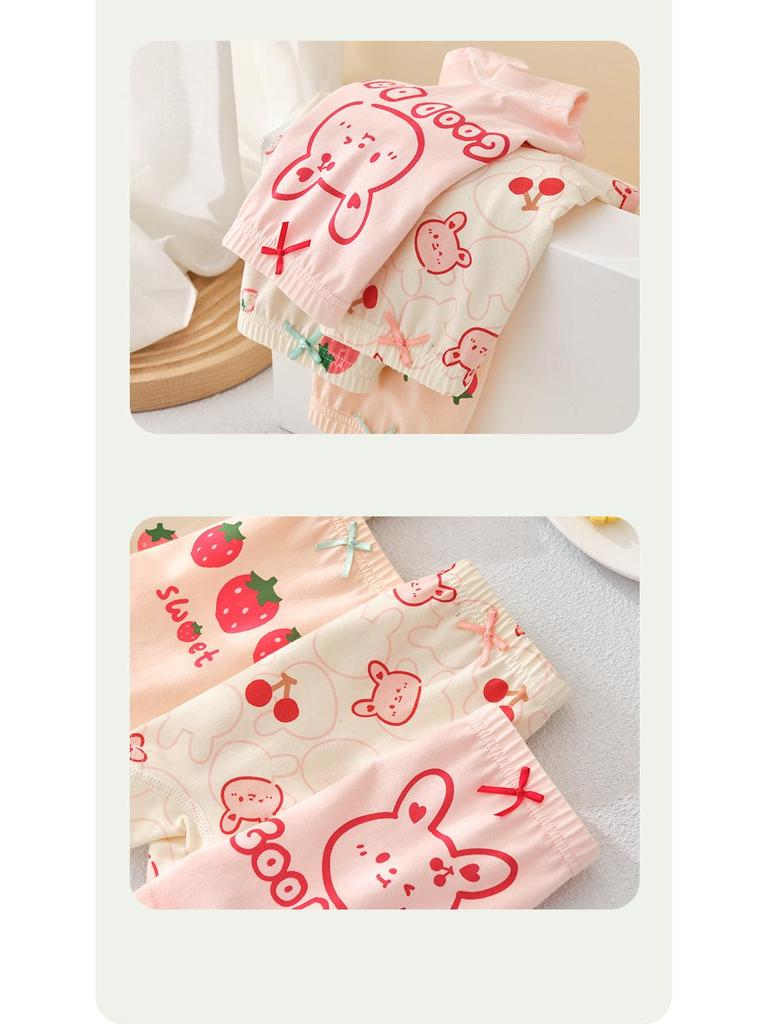 Girls' Pure Cotton Antibacterial Boxer Briefs for Kids - No Wedgie Design