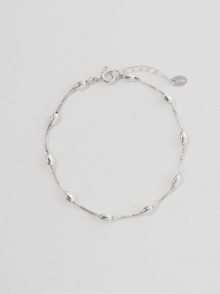 Ound Oval Ball Silver Chain Bracelet