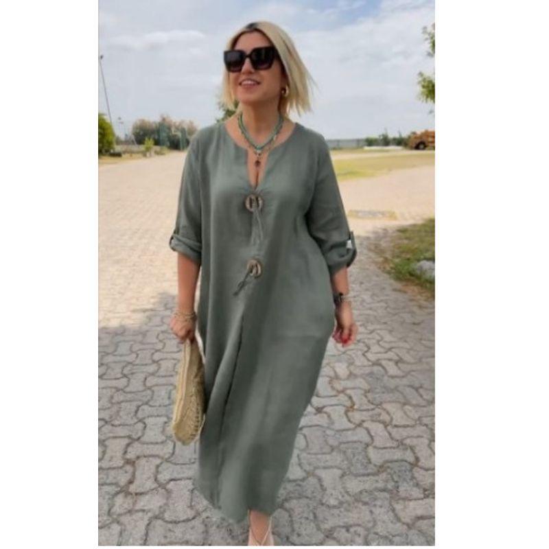Casual Loose Solid Color Simple Dress Casual Loose Pure Color Simple Dress