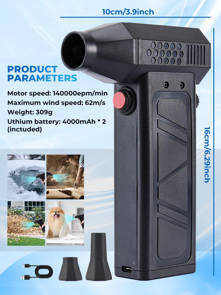 62m/s Handheld Turbo Fan 300000RPM Powerful Electric Portable Air Blower Jet Fan for Car Wash And Dryer