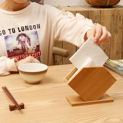 Napkin Holder Bamboo Paper Stand Tissue Dispenser Retro Table Decoration Freestanding Restaurant Coffee Shop Vertical Tissue