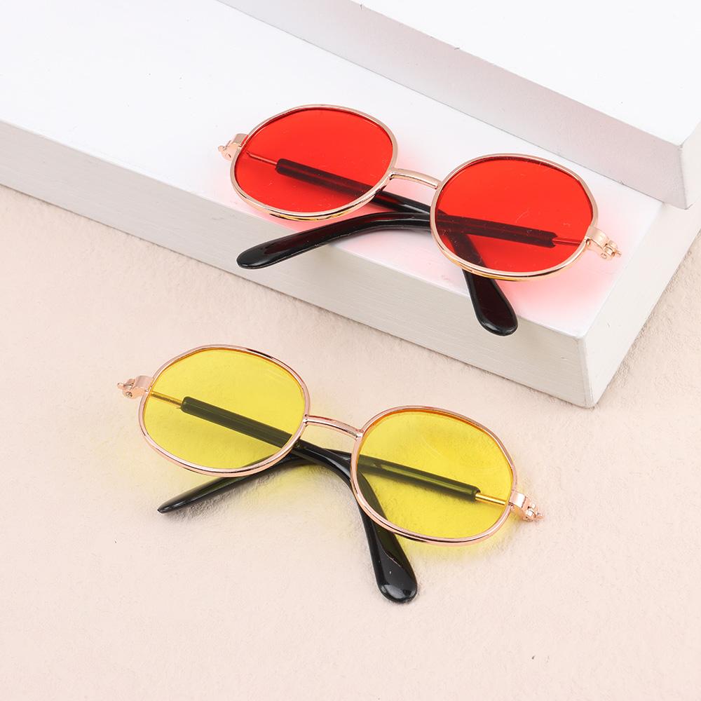 8.5cm Miniature Doll Sunglasses Metal Round Frame Glasses Lovely  Doll Eyeglasses For Blythe Doll Accessories Kids Toys