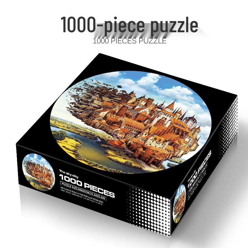 

1000-Piece Adult Christmas & Halloween Round Jigsaw Puzzle Decompression Toy