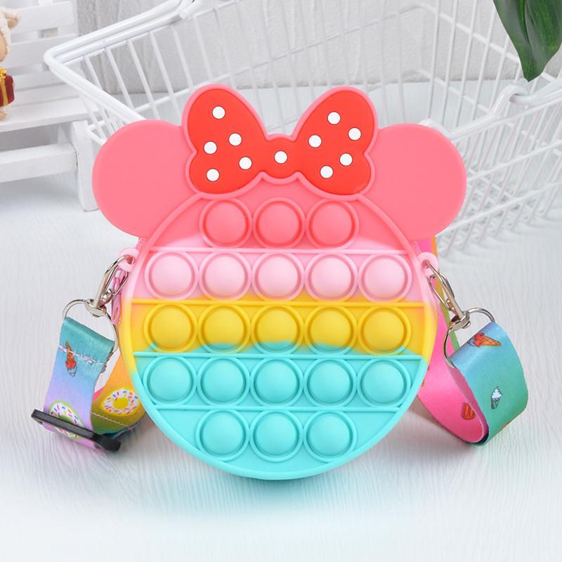 Rainbow Unicorn Bag Fidget Toys for Girls Decompression Stress Relief Funny Messenger Bag Coin Purse Children Gifts Juguetes