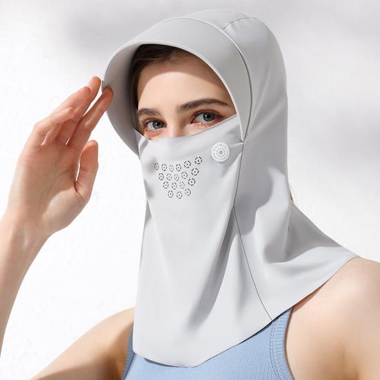 Women's UV Protection Balaclava Hat Summer Ice Silk Full Face Helmet