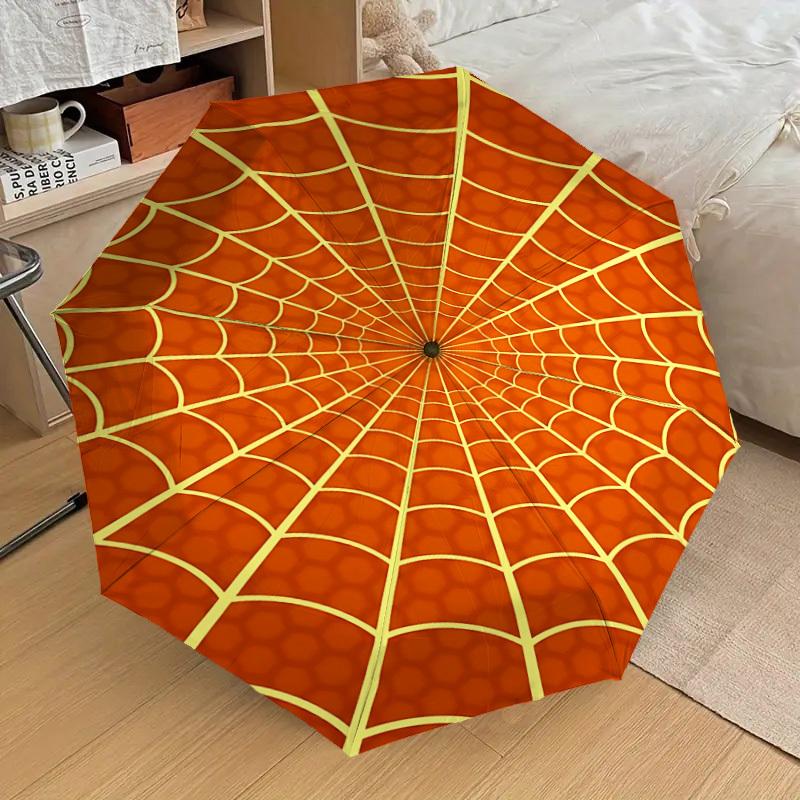 1pc spiderweb Automatic Open/Close Umbrella with Windproof, 8-Rib Sturdy Canopy, Durable Ribs, Fashionable Design1244A