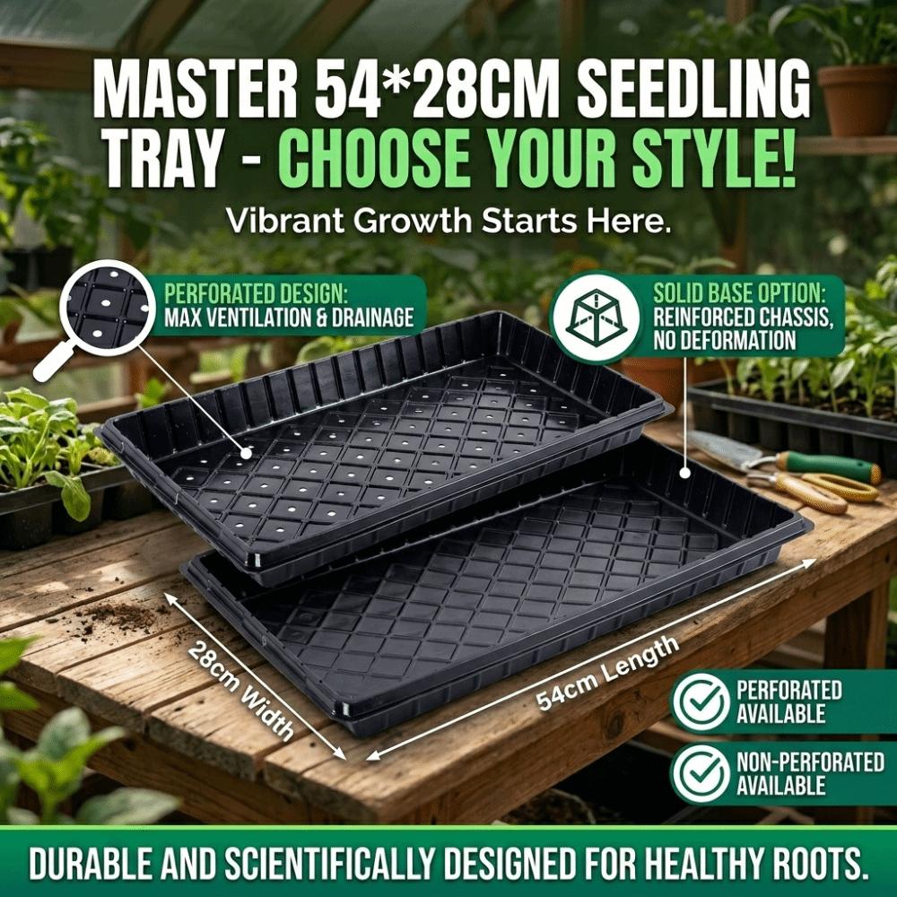 2pcs Reusable 54*28cm Seeding Nursery Tray with Holes Flower Plant Growing Plate Seed Starting Succulent Germination Tray Garden