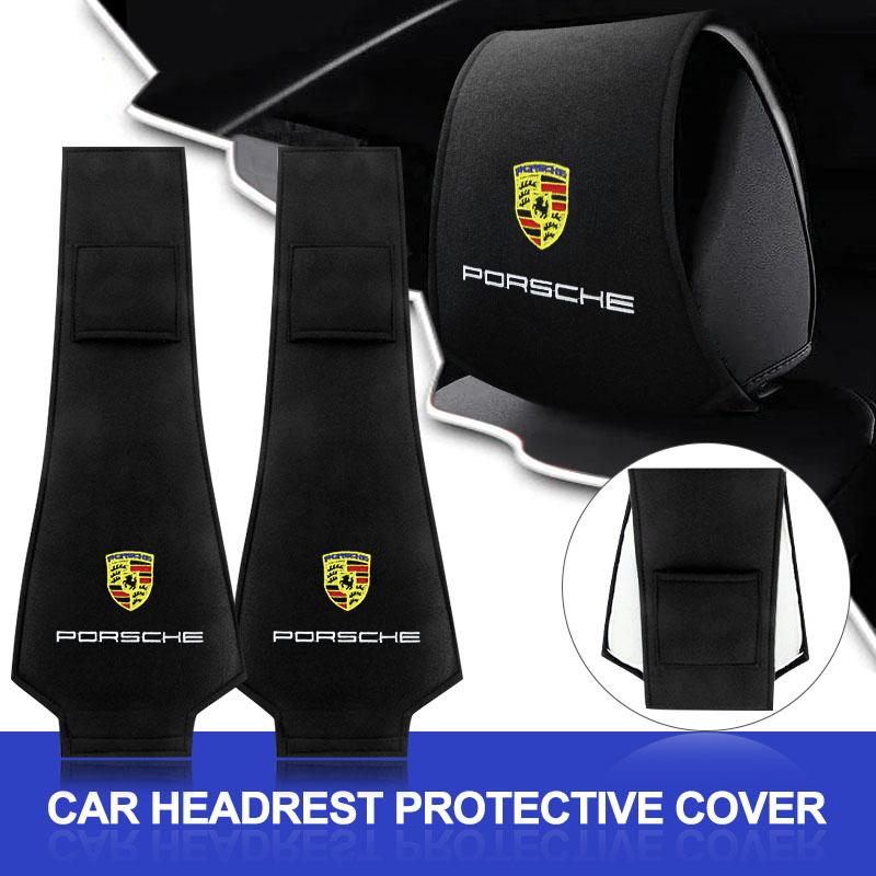 Fashion Car Seat Back Headrest Pillow Storage Bag Dustproof Cover For Porsche Boxster Cayenne Panamera Macan Cayman 911 918 996 917 991
