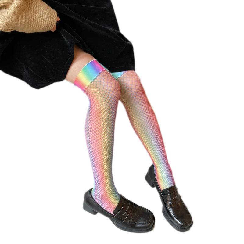 Women Thigh High Stockings Anti-skid Mesh Net Tights Stockings for Women and Girls,Thigh High Fishnet Stockings 1