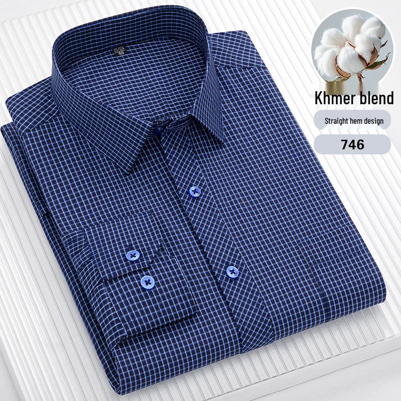 Cămașă cu mâneci lungi cu dungi pentru bărbați, mărime plus: Casual, Respirabil, Tiv drept pentru persoane de vârstă mijlocie și vârstnice