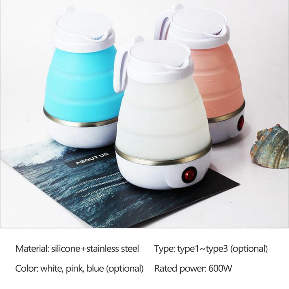 Mini Travel Winter Outdoor Portable Electric Kettle Foldable Kettles Food Grade Silicone Small Size Home Household