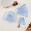 3pcs Organic Cotton Infant Bandana Bib And Pacifier Holder Combo Includes Washable Storage Pouch Baby Shower Gift Set