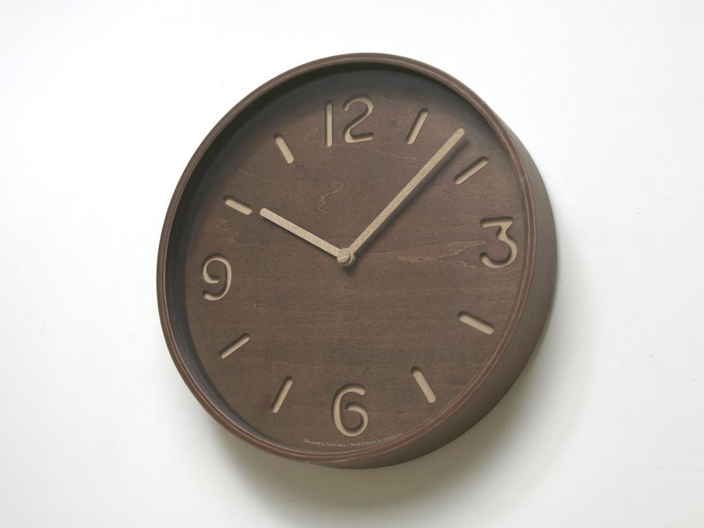 Lemnos Analog Wall Natural BW Clock, Thomson, Wood, Brown, LC10-26