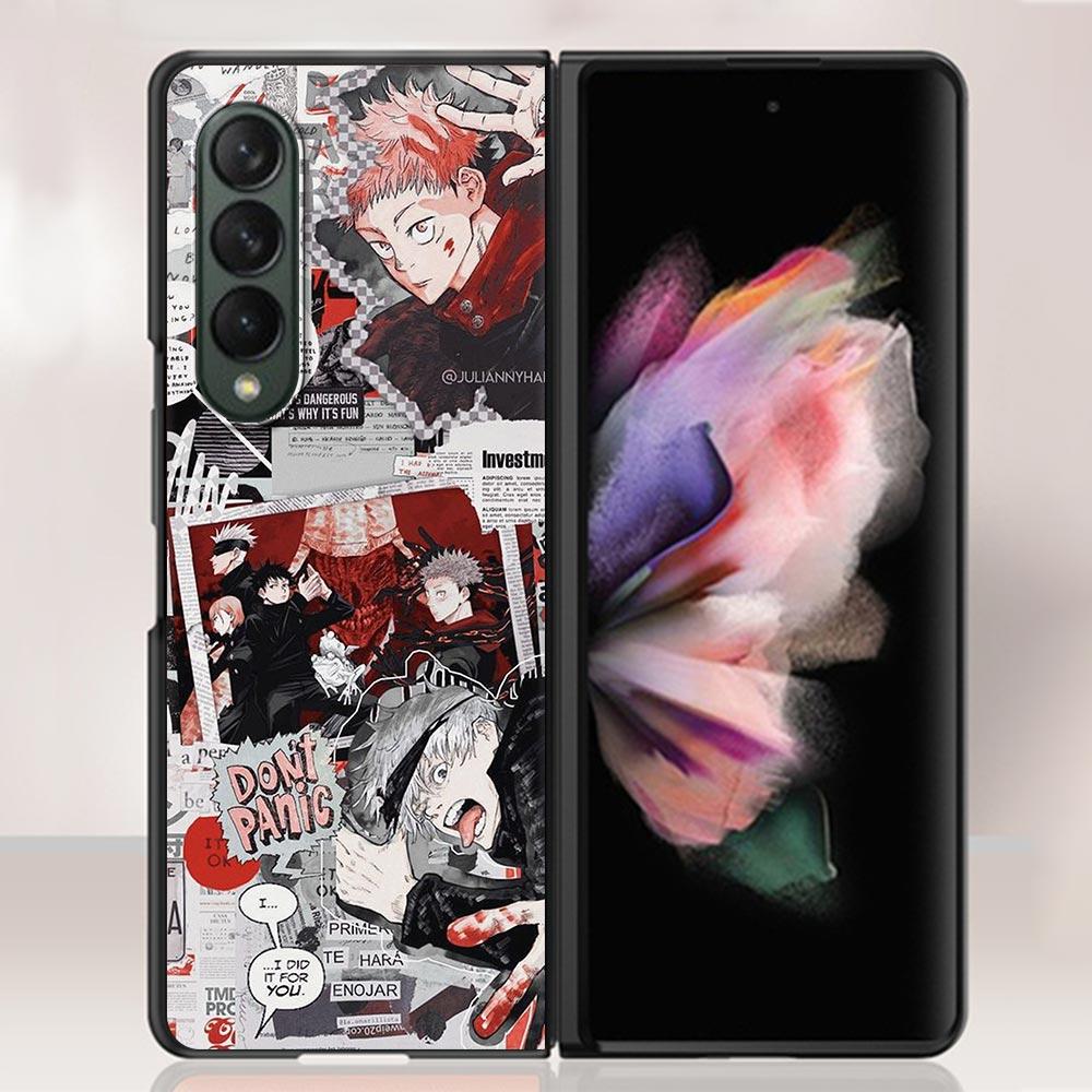 

Чехол Zfold4 для Samsung Galaxy Z Fold3 5G, жесткий пластиковый тонкий чехол, ультратонкий для Galaxy Z Fold 3, чехол Jujutsu Kaisen Anime Samsung Z Fold4