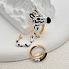 Vintage Cartoon Glaze Ring Pony Horse Opening Finger Ring Animal Horse Ring Set  Party Favors