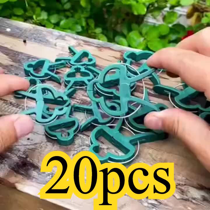 20ps Plant Fixed Clips Reusable Garden Greenhouse Bracket Garden Plants Vine Climbing Clamp Flower Tomato Support Fastener