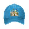 Vintage Baseball Cap Book Flower Butterfly Print  New Vintage Washed Cotton Baseball Cap Parent Kids Sun Hats