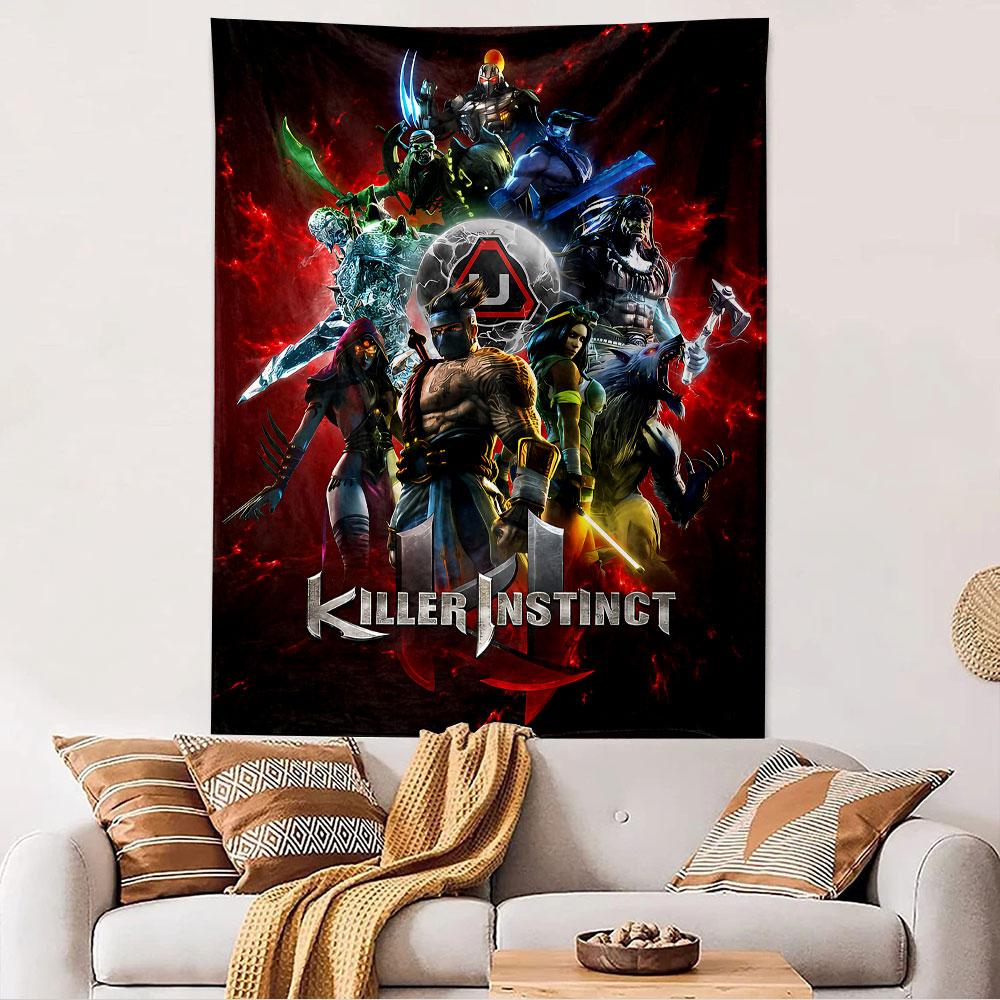 Killer Instinct Tapestry Wall Hanging, Fighting Game Art, Wall Decor for Bedroom Living Room Dorm