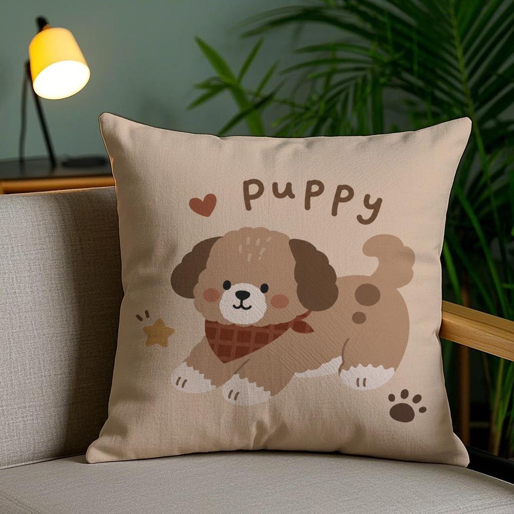 Advanced Cartoon Animals Cushion Cover Plush Fabric DoubleSided Printed Invisible Zipper Sofa Pillow Case Home Bedroom Decor