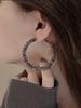 2pcs European and American high-end full Zircon broken Zircon large circle earrings for women's banquet dress accessori