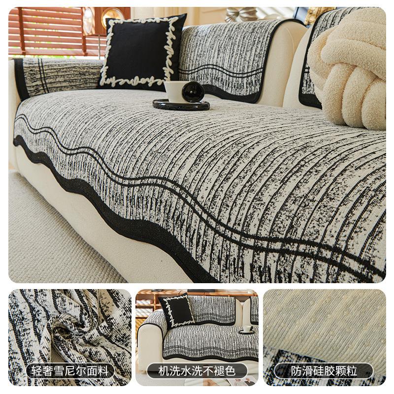 Premium Sofakissen Universal Fixiert Rutschfest Für Alle Jahreszeiten Gerade Reihe Dreisitzer Sofa Sitzkissen Chenillebezug