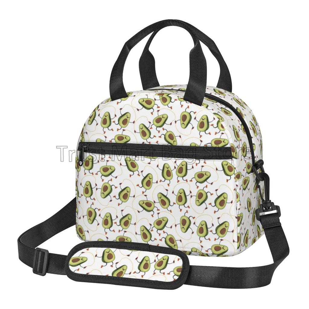 Süße Avocado-Print Isolierte Lunchtasche Wiederverwendbare Thermische Lunchbox für Damen Herren Wasserdichte Kühltasche für Picknick Schule Arbeit