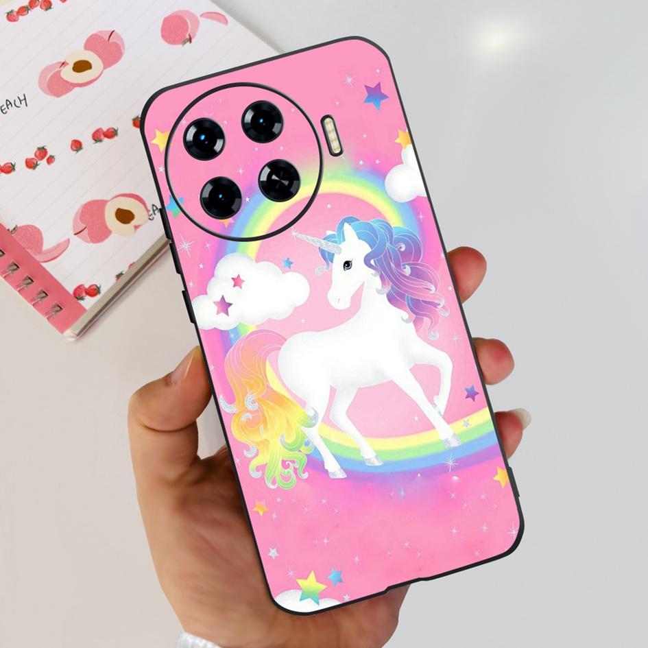 Für Tecno Spark 20 Pro+ KJ7 Hülle 2024 Süßes Herz Dinosaurier Cartoon Stoßfest Weiche Hülle Für Tecno Spark 20 Pro Plus Etui Funda