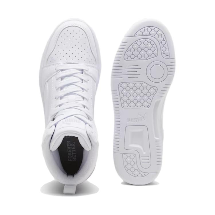 Puma Rebound V6 Casual Retro Shock Absorption Mid-Top Kids Sneakers Kids Sneakers White 393831-05
