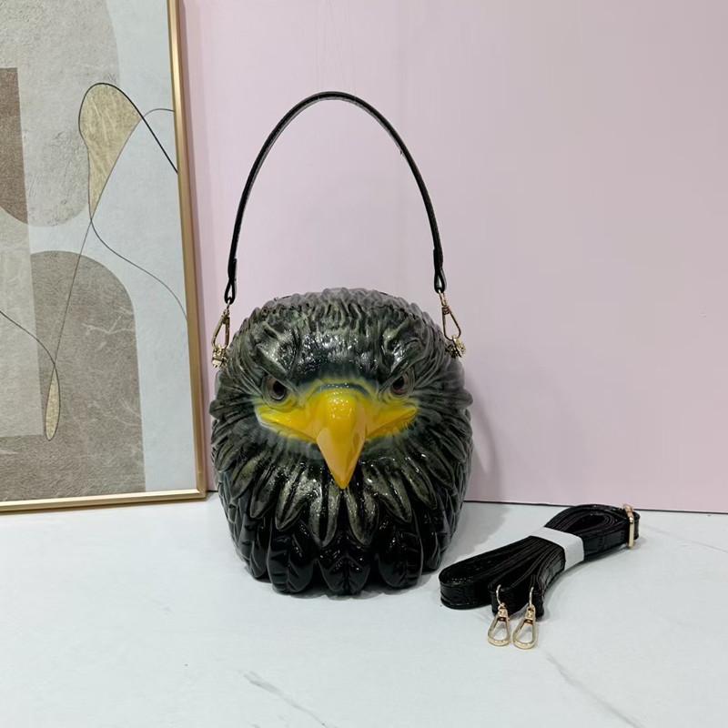 

2025 Fashionable Design Unique 3D Eagle Head Women s Handbags High Quality Halloween Bag funny Shape Crossbody Shoulder Bag чёрный