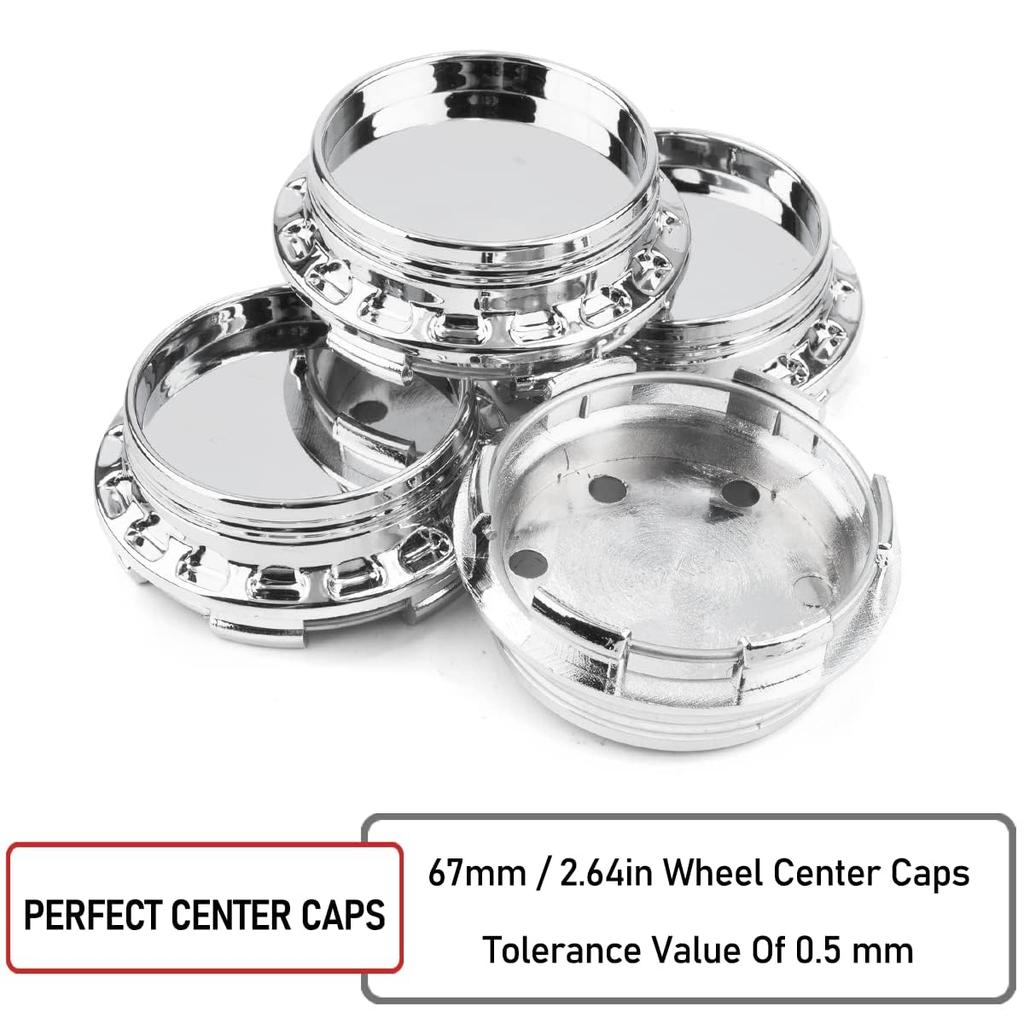 4pcs Outer Diameter 67mm Inner Diameter 62mm Silver ABS Car Wheel Center Hub Cap