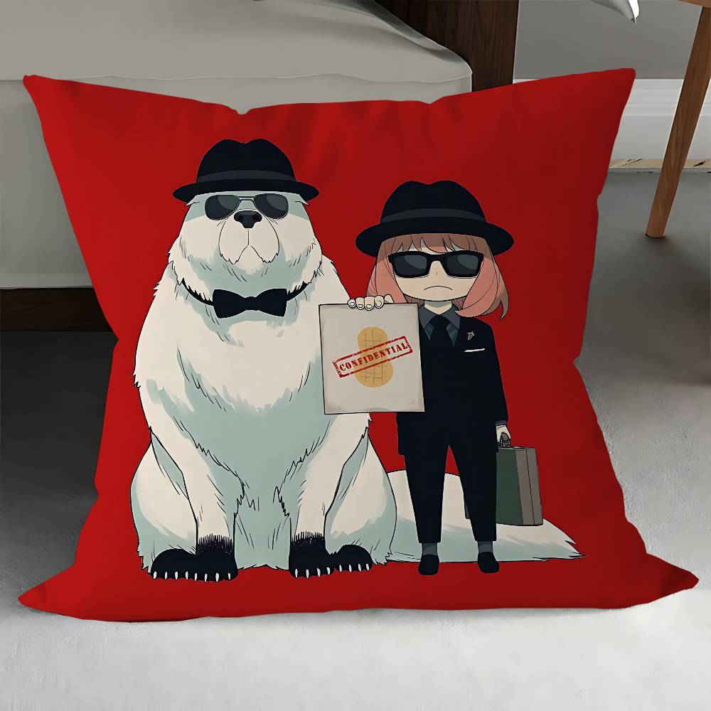 Аниме Spy X Family Аня Наволочка Чехол для подушки Обивка Диванная подушка Домашний декор Наволочка 12x12Inch